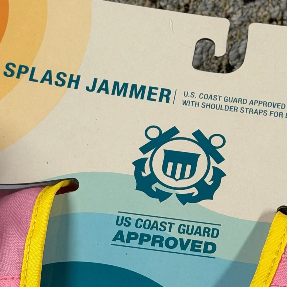 Speedo Kids Splash Jammer Life Jacket PFD Pink Purple Star 33-55lb USCG Approved